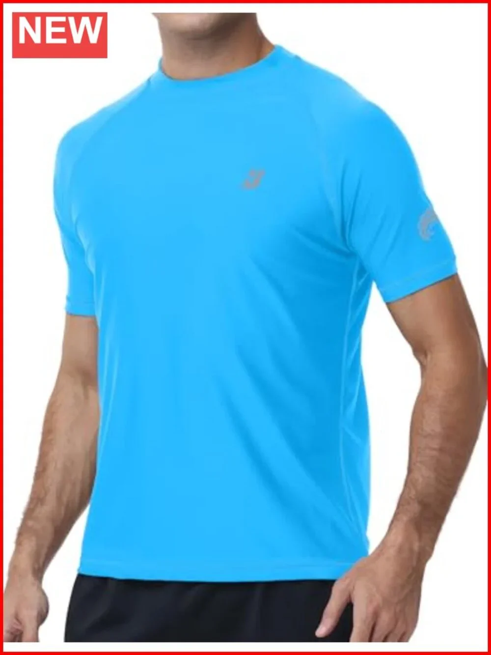 Men's UPF 50+ Short Sleeve Rash Guard Quick-Dry Surf Shirt